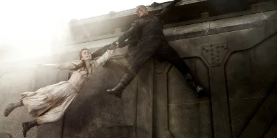 Priest Hanging From A Building Holding On To Lucy Pace