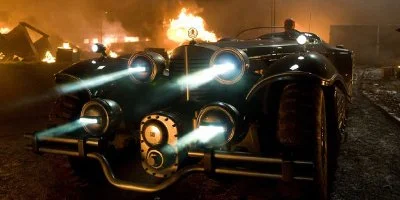 Red Skull's Car With It's Lights On