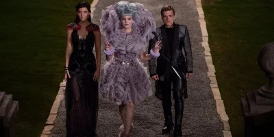 Katniss, Peeta and Effie Dressed Up