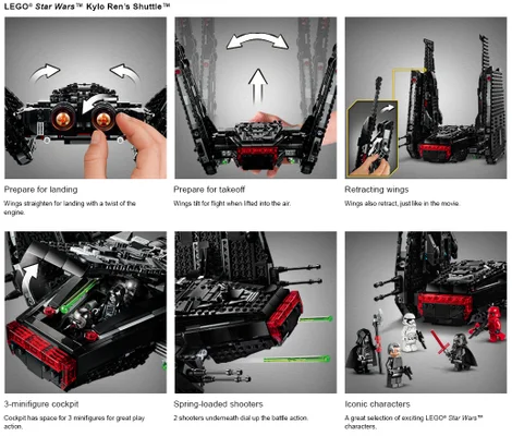 Nahaufnahmen des Star Wars LEGO Sets