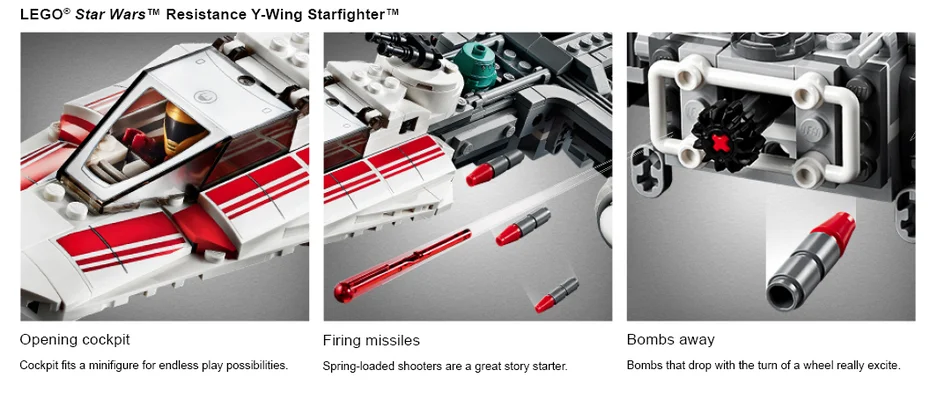 Nahaufnahmen des Star Wars LEGO Sets