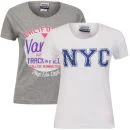 Varsity Team Players Women's 2-Pack T-Shirt - Grey California/White NYC - S - Grey/White Bild 1