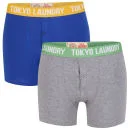 Tokyo Laundry Men's Izumo 2-Pack Boxers - True Blue/Grey - S - True Blue/Grey Bild 1