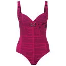 John Galliano Women's News Print Swimsuit - Fuchsia - 12 - Fuchsia Bild 1