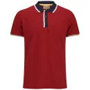 Brave Soul Men's Orbit Contrast Collar Polo Shirt - Washed Red - S - Rot Bild 1