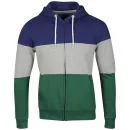Brave Soul Herren Wilcocks Kapuzenpullover mit Reißverschluss - Ink/Grün/Grau - S - Ink/Green/Grey Bild 1