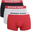Brave Soul Männer 3er Pack Boxershorts - Schwarz/Grau/Rot - S - Black/Grey/Red Bild 1