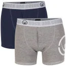 Duck and Cover Men's Logo 2-Pack Boxer - Blue/Grey - S - Blue/Grey Bild 1
