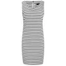 VILA Damen Tinny Streifen Kleid - Schnee Weiß - XS - Snow White Bild 1