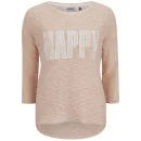 ONLY Women's Happy Slogan Knitted Jumper - Cloud Pink - XS/UK 6 - Rosa Bild 1