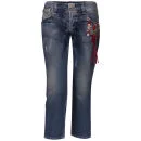 Galliano Women's Skinny Fit Button Cropped Jeans - Blue - 26 - Denim Blue Bild 1