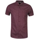 Brave Soul Men's Gallagherc Short Sleeve Polka Dot Shirt - Burgundy - S - Bordeauxrot Bild 1