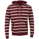 Brave Soul Men's Rocker Striped Zip Thru Hoody - Burgundy - S - Bordeauxrot Bild 1