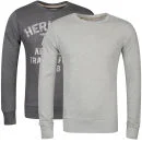 Brave Soul Men's Sebubla 2-Pack Crew Neck Sweat Jumpers-Charcoal Marl / Grey Marl - S - Charcoal Marl/Grey Marl Bild 1