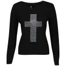 Influence Women's Studded Cross Knitted Jumper - BlackInfluence Women's Studded Cross Knitted Jumper - Black - S-M - Schwarz Bild 1