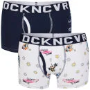 Duck and Cover Men's 2-Pack Boxers - White/Navy - S - White/Navy Bild 1