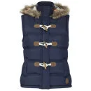 Toyko Laundry Women's Fur Trim Hooded Gilet - Navy - 8 - Marineblau Bild 1