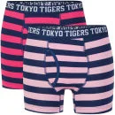 Tokyo Tigers Men's 2-Pack Boxers - Pink Striped - S Bild 1