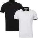 Ringspun Männer Mauler 2er Pack Polos - Weiß & Schwarz - S - White & Black Bild 1