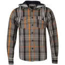 Brave Soul Men's Long Sleeve Hooded Check Shirt - Charcoal Check - S Bild 1