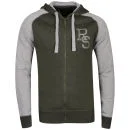 Ringspun Men's Major Hooded Sweat - Khaki / Grey Marl - S - Khaki / Grey Marl Bild 1