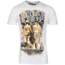 Ringspun Men's Photo Print Strip T-Shirt - White/Gold - S - White/Gold Bild 1