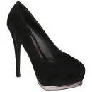 Odeon Women's Velvet Platform Heels - Black - 3 - Schwarz Bild 1