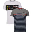 Kangol Men's Rumour And Yoda T-shirt 2pk Grey Marl/White - S - Grey Marl/White Bild 1