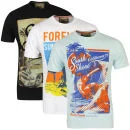 South Shore Herren 3er-Pack T-Shirts - Pastell Blau/Schwarz/ Weiss - S - Pastel Blue/Black/Optic White Bild 1