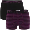 Ben Sherman Men's 2-Pack Boxers - Black/Black and Purple Stripe - S - Black/Black and Purple Stripe Bild 1