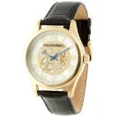 Mastertime Men's Gold Dial Black Strap Watch Bild 1