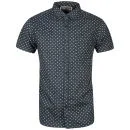 Brave Soul Men's Gallagherc Short Sleeve Polka Dot Shirt - Teal - S - Teal Bild 1