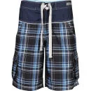 Le Breve Men's Splash Swim Shorts - Blue Check - S - Blau Bild 1