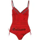 John Galliano Women's Newsprint Diamante Swimsuit - Red - 12 - Rot Bild 1