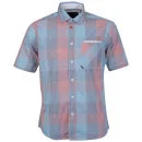 Bench Men's Infinite Check Short Sleeved Shirt - Turquoise - S - Türkis Bild 1
