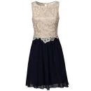 Little Mistress Women's Lace Overlay Prom Dress - Cream/Navy - 8 - Cream / Navy Bild 1