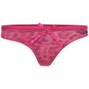 Roberto Cavalli Women's Animal Mesh Thong - Fuchsia - XS - Fuschia Bild 1