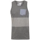 D-Code Men's Eli Block Stripe Vest Top - Mid Grey Marl - S - Mid Grey Marl Bild 1