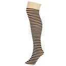 Unisex Carousel Over Knee Socks - White/Black - Eine Größe - White/Black Bild 1
