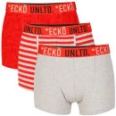 Ecko Men's 3-Pack Boxers - Grey/Red - S - Grau/Rot Bild 1