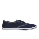 Ringspun Herren David Trim Canvas Pumps - Royalblau/Hellgrau - 7 - Navy/Light Grey Bild 1
