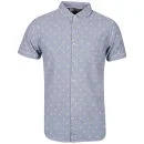 Brave Soul Heritage Men's Orpheus Short Sleeve Anchor Print Shirt - Blue - S - Blau Bild 1