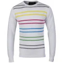 Dissident Men's Viking Multi Colour Stripe Knit - Optic White - S - Optic White Bild 1