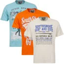 South Shore Men's Summer T-Shirt 3 Pack - Cream/Light Blue/Orange - S - Cream/Light Blue/Orange Bild 1