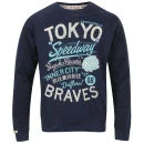 Tokyo Laundry Men's Printed Crew Neck Sweatshirt - Midnight Blue - S - Midnight Blue Bild 1