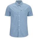 Bench Men's Compact Gingham Short Sleeved Check Shirt - Seaport - S - Blau Bild 1