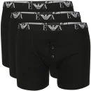 Emporio Armani Men's Button Fly 3-Pack Boxers - Black - S - Schwarz Bild 1