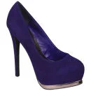 Odeon Women's Velvet Platform Heels - Blue - 3 - Blau Bild 1