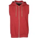 Brave Soul Herren Colombob Ärmellos Kapuzen Sweatshirt - Rot - S Bild 1