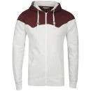 Osaka Men's Hooded Zip Through - Oatmeal / Burgundy - S - Oatmeal / Burgundy Bild 1